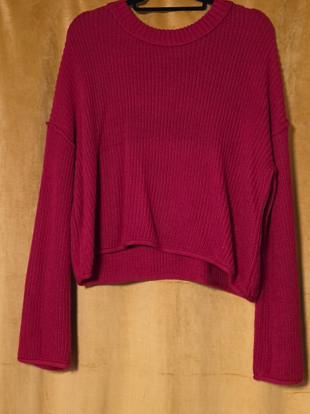 wild fable Bright Red Ribbed Crewneck Sweater